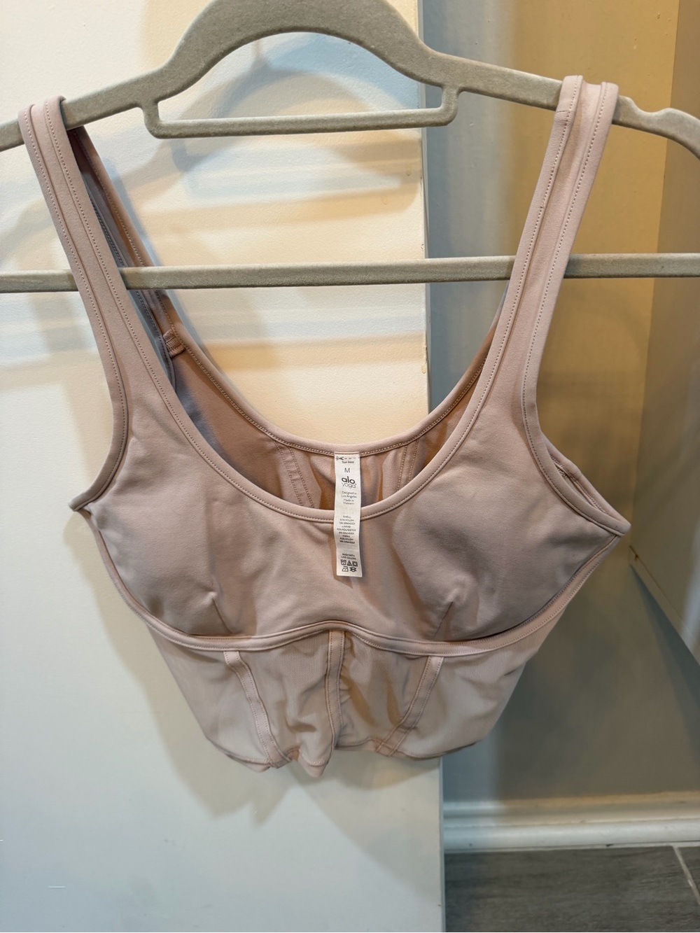 ALO Yoga Rosie beige corset bra